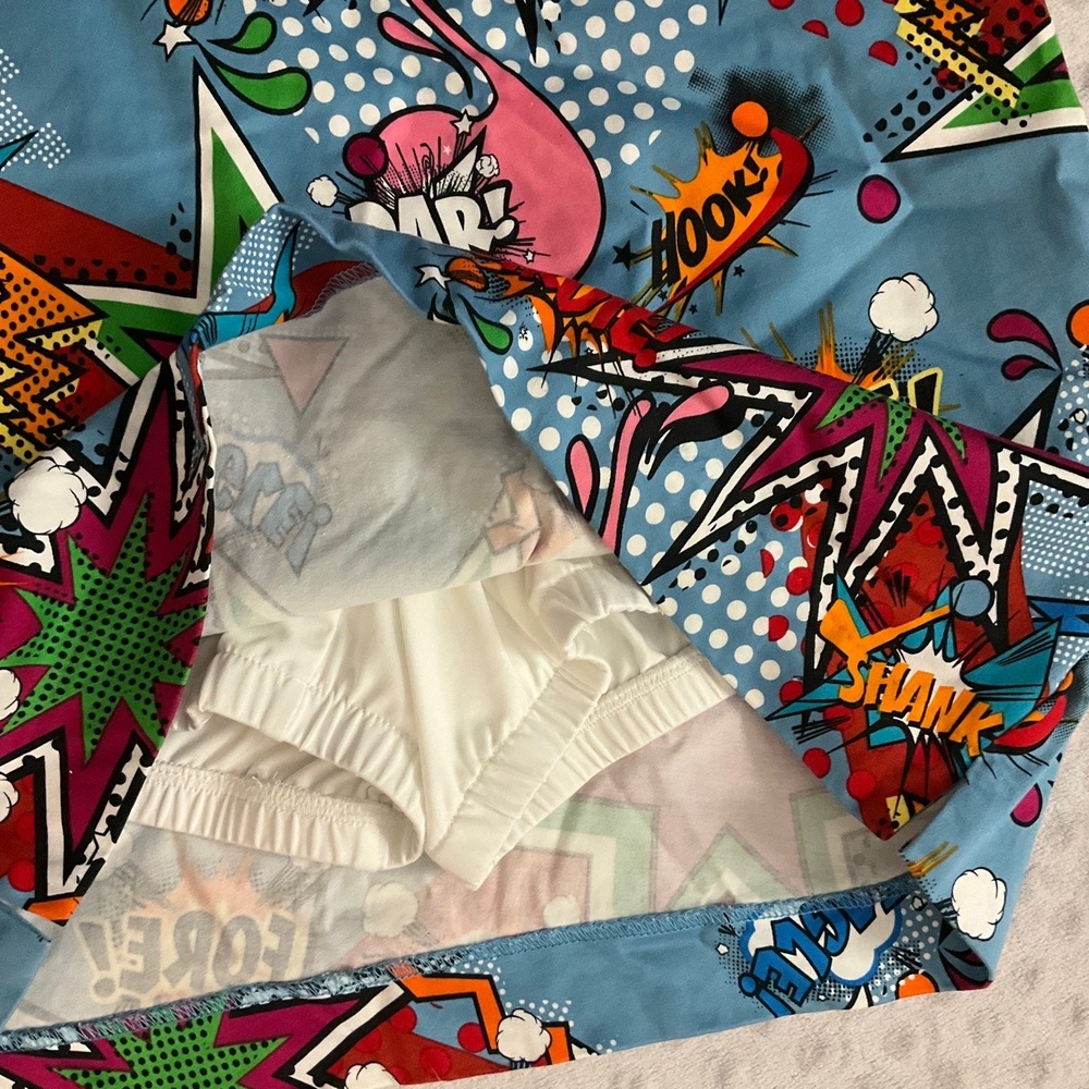 NWOT Royal & Awesome Multicolored Comic‎ Print Retro Skirt With Pockets Size 6 - Picture 4 of 9